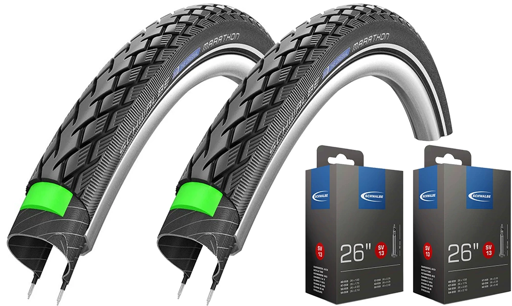 Schwalbe Marathon 47-559 + Chambre à Air SV13 Set 1 Schwalbe Marathon 47-559 + Chambre à Air SV13 Set